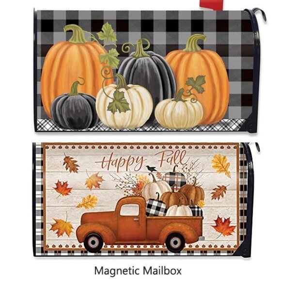 Briarwood Lane Happy Fall Truck Pumpkins Magnetic Mailbox Cover Standard LOT 2 - Picture 1 of 5